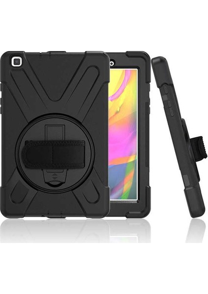Ekran Koruyuculu Galaxy Tab T290 Defender Tüm Testleri Onaylanmış Sert Sağlam Koruyucu 360 Dönen Stand Samsung Galaxy Tab T290 için El Omuz Askılı Defender Kılıf