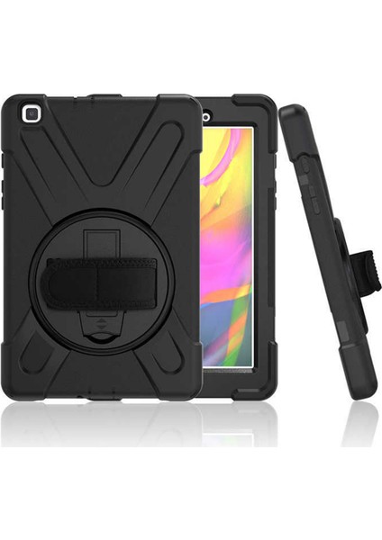 Ekran Koruyuculu Galaxy Tab T290 Defender Tüm Testleri Onaylanmış Sert Sağlam Koruyucu 360 Dönen Stand Samsung Galaxy Tab T290 için El Omuz Askılı Defender Kılıf
