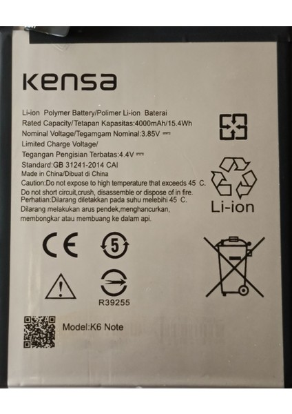 Lenovo K6 Note Batarya