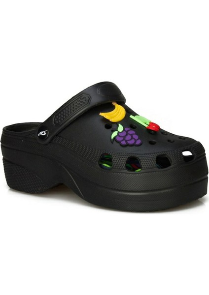 Novelido Yüksek Taban Kadın Sabo Terlik Masaj Tabanlı Hafif Meyveli