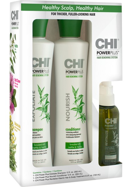 CHI POWER PLUS Hair Renewing System  Dökülme Önleyici Yoğunlaştırıcı 3'lü Set