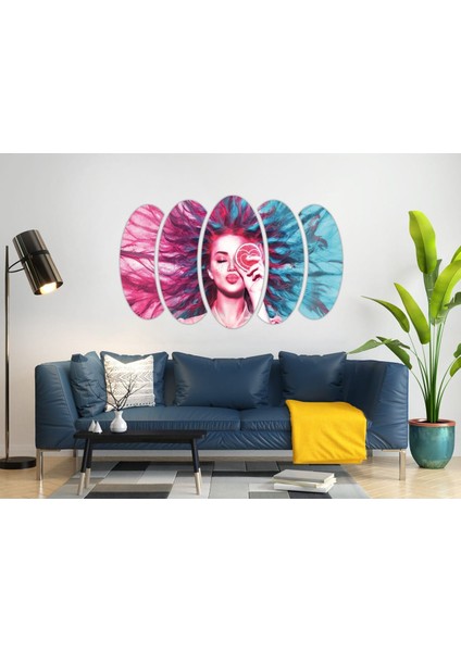 Kız Çizim Dijital Art Mdf TABLO-1100