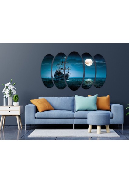 Gemi Dolunay Deniz Mdf TABLO-1374
