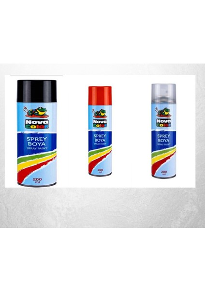 3'lü 200 ml Sprey Set Vernik - Siyah-Turuncu