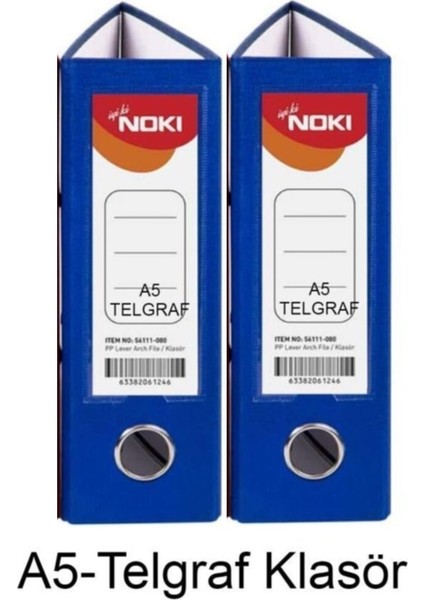 Telgraf Klasör Mavi Geniş A5 Plastik 2 Adet