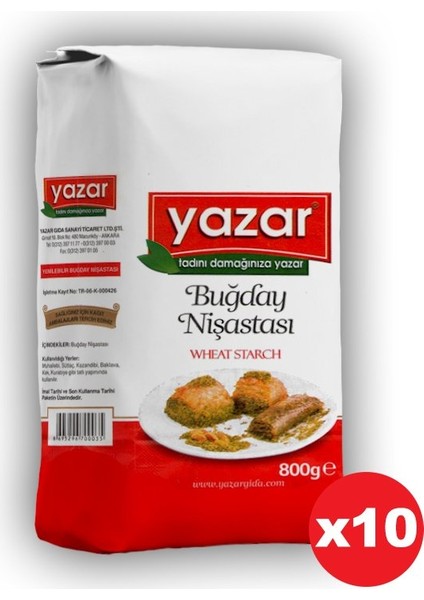 Buğday Nişastası 800GR Kolı*10=8kg-Yazar Gıda