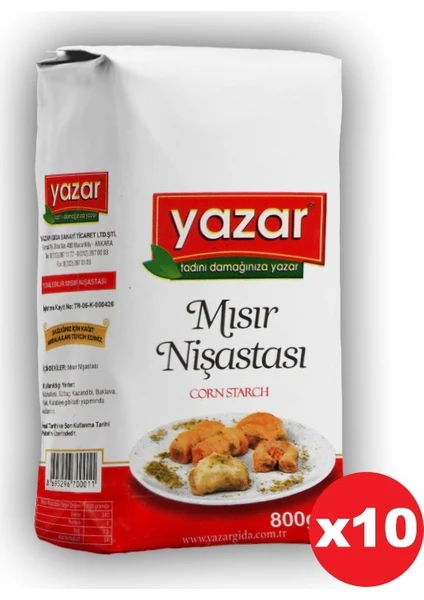 Mısır Nişastası 800GR KOLI*10PAKET=8KG-YAZAR Gıda