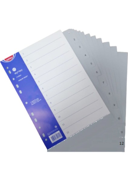 Plastik Seperatör 12 Rakam Ayraç A4 6 Adet