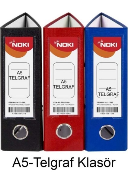 Telgraf Klasör Geniş A5 Plastik 3 Renk 1 Paket