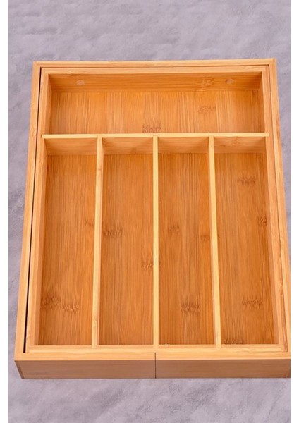 Ayarlanabilir Çekmece Içi 7 Gözlü Kaşıklık Bambu