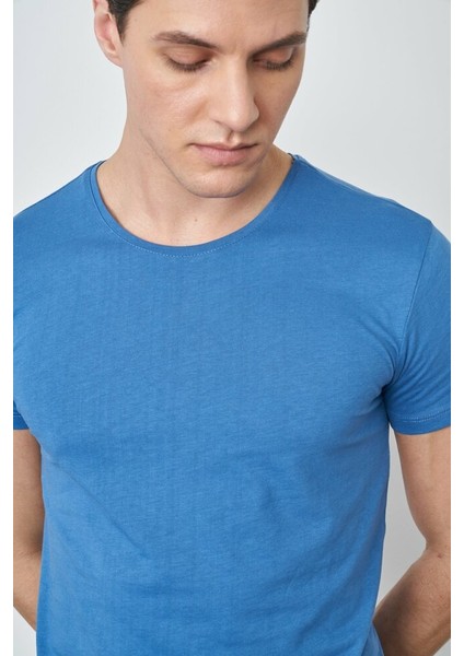 Çetinkaya Mentality Bisiklet Yaka Erkek T-Shirt Indigo modelleri