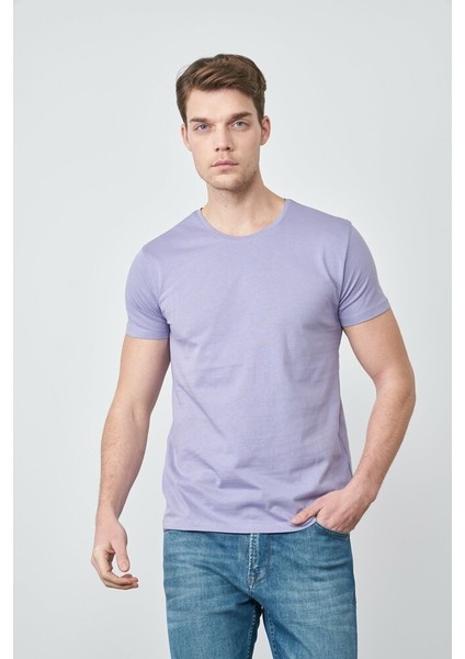 Çetinkaya Mentality Bisiklet Yaka Erkek T-Shirt Mor fiyatları