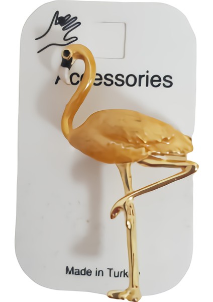 Sedefli Flamingo Broş 6CMX3CM