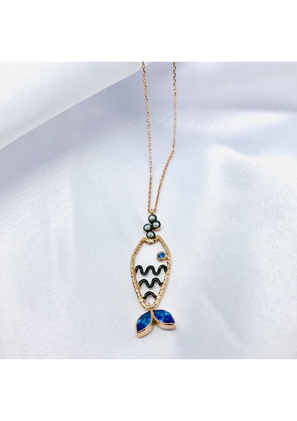 Balık Model Tasarım Gümüş Kolye