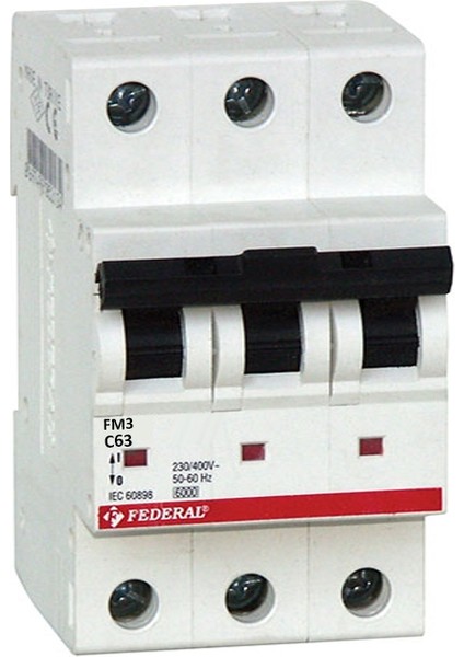 3X63A 3ka, C Tipi, Otomatik Sigorta, 9EC-C0333-0D63