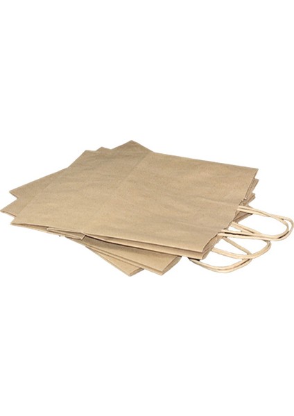 Burgu Saplı Kraft Kağıt Çanta 25 x 12 x 31 cm fırsatları