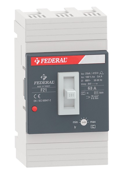 Kompakt Şalter F21 63A 25KA, 9AA-TSS43-0063