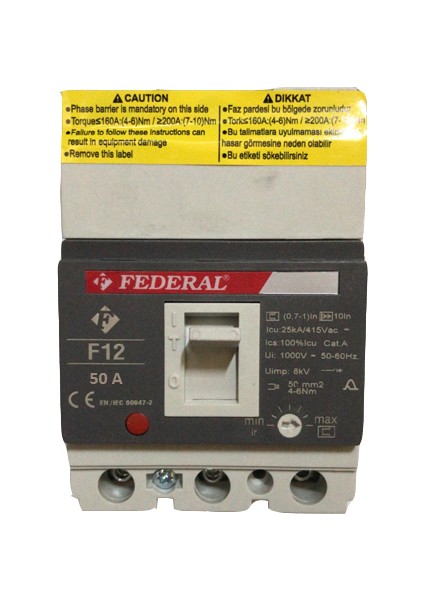 Kompakt Şalter F12 50A 25KA, 9AR-TSS43-0053