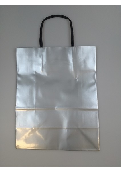 Kraft Kağıt Çanta Gümüş 25CM x 30CM