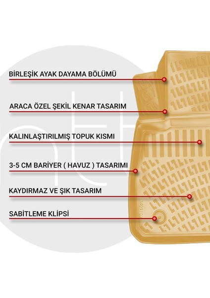Mercedes S Serisi W221 2003-2013 3D Paspas Bej modelleri