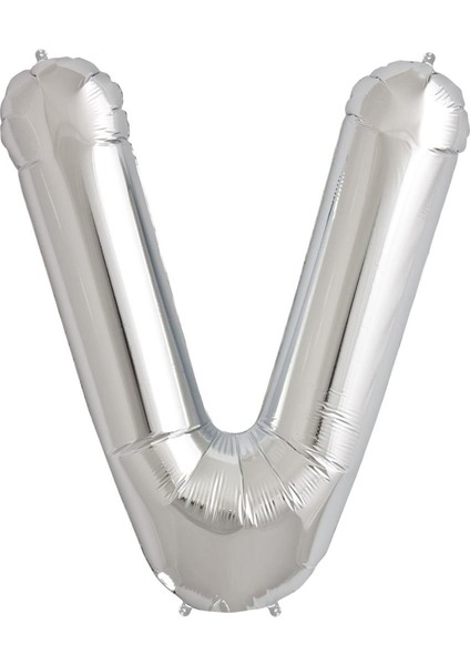 Folyo Balon V Harf Gümüş 90CM
