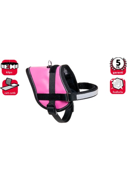 Karlıe Reflektörlü Göğüs Tasma Xs 31-40CM Pembe
