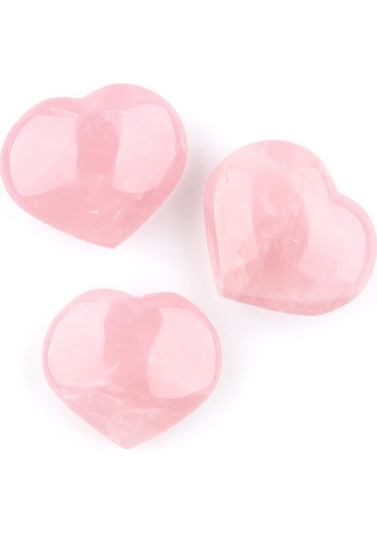 Pembe Kuvars Doğal Taş Kalp