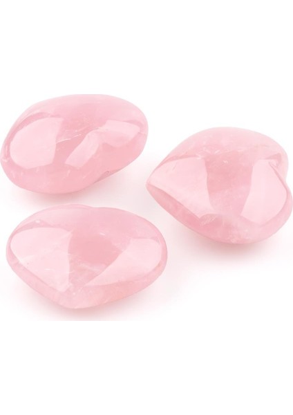 Pembe Kuvars Doğal Taş Kalp