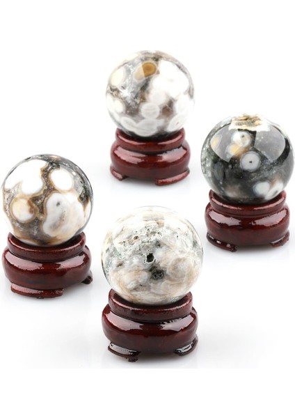 Ocean Jasper Doğal Taş Standlı Küre