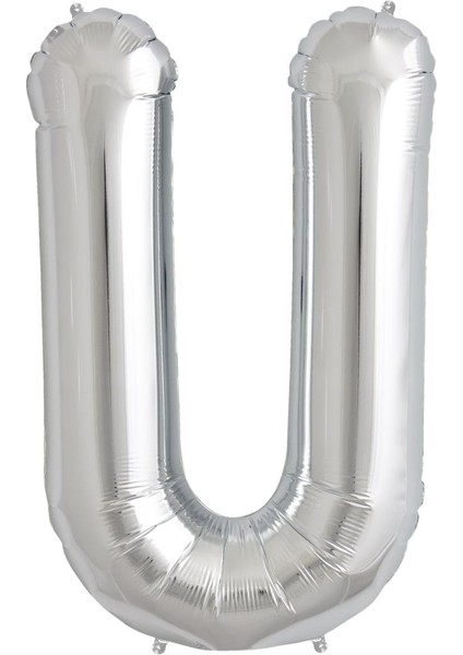 Folyo Balon U Harf Gümüş 90CM