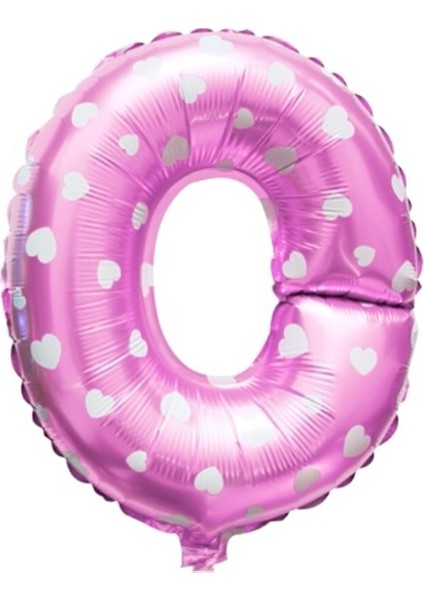 Folyo Balon O Harf Pembe Kalpli 40CM