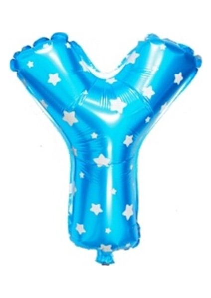 Folyo Balon Y Harf Mavi Yıldızlı 40CM