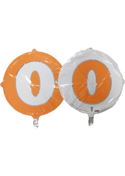 Folyo Balon Harf O Turuncu-Beyaz 18''