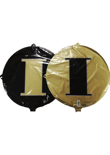 Folyo Balon Harf I Gold-Siyah 18''