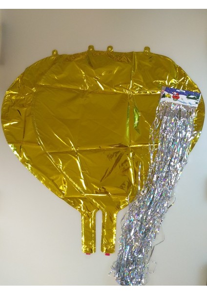 Kalp Folyo Balon Gold Püsküllü fiyatları