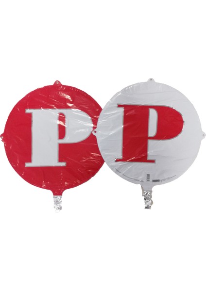 Folyo Balon Harf P Kırmızı-Beyaz 18''