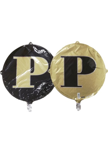 Folyo Balon Harf P Gold-Siyah 18''