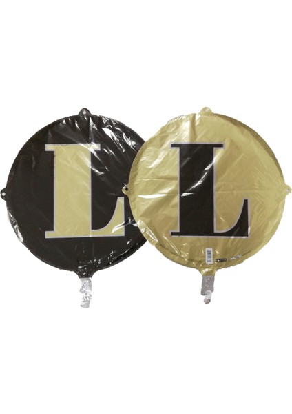 Folyo Balon Harf L Gold-Siyah 18''