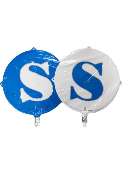 Folyo Balon Harf S Mavi-Beyaz 18''