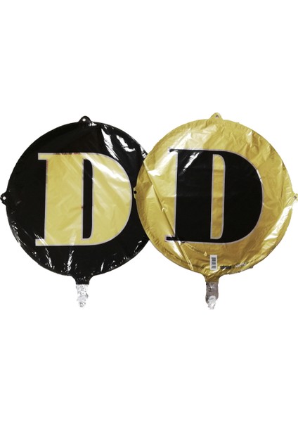Folyo Balon Harf D Gold-Siyah 18''