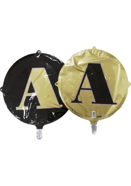Folyo Balon Harf A Gold-Siyah 18''
