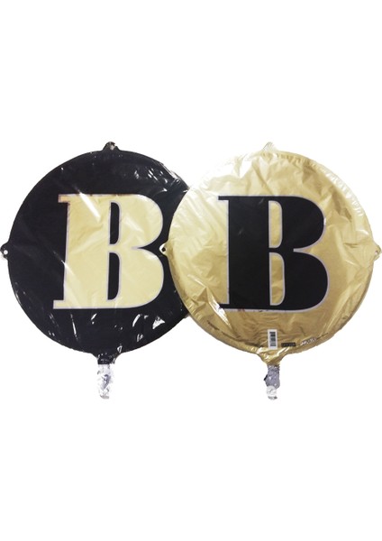 Folyo Balon Harf B Gold-Siyah 18''