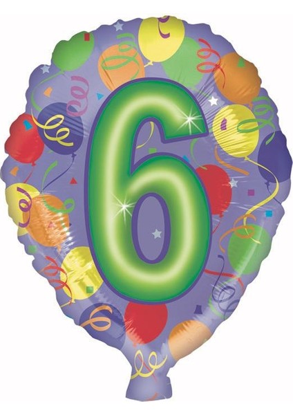 Folyo Balon Rakam 6 Balonlu 18''