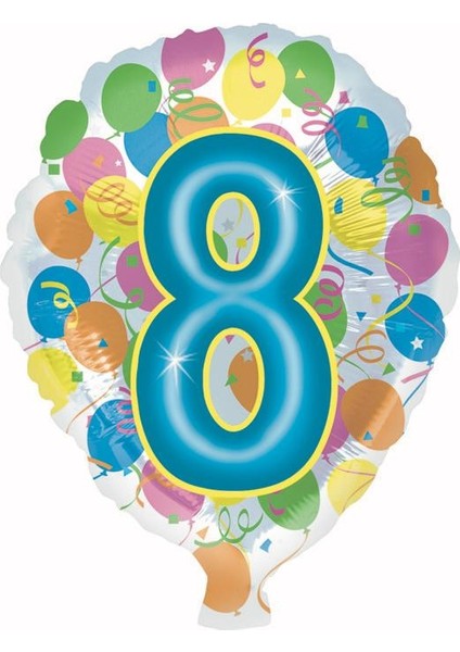 Folyo Balon Rakam 8 Balonlu 18''