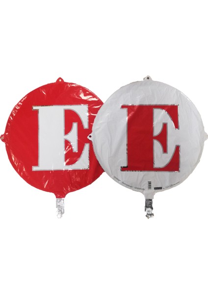 Folyo Balon Harf E Kırmızı-Beyaz 18''