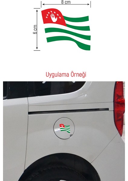 Abhaz Dalgalı Bayrak Etiket 8 x 6 cm fiyatları