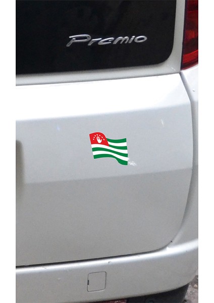 Abhaz Dalgalı Bayrak Etiket 8 x 6 cm modelleri