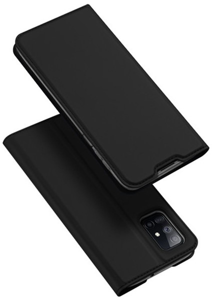 Dux Ducis Sm Galaxy M51 Kılıf Kapaklı Flip Cover Kılıf Skin Pro Series Kılıf AL-33936 Siyah