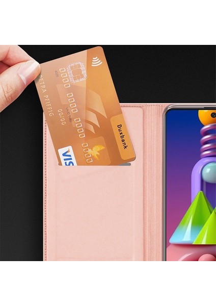 Sm Galaxy M51 Kılıf Kapaklı Flip Cover Kılıf Skin Pro Series Kılıf AL-33936 Rose Gold fırsatları