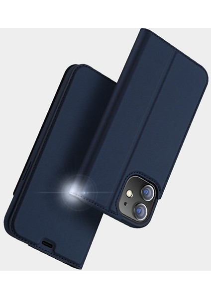 Apple iPhone 12 Mini Kılıf Kapaklı Flip Cover Kılıf Skin Pro Series Kılıf AL-33939 Lacivert fırsatları
